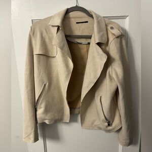 Tahari Cream Seude Style Jacket